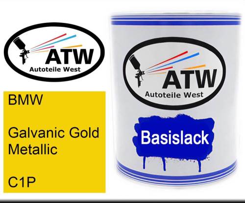 BMW, Galvanic Gold Metallic, C1P: 1L Lackdose, von ATW Autoteile West.